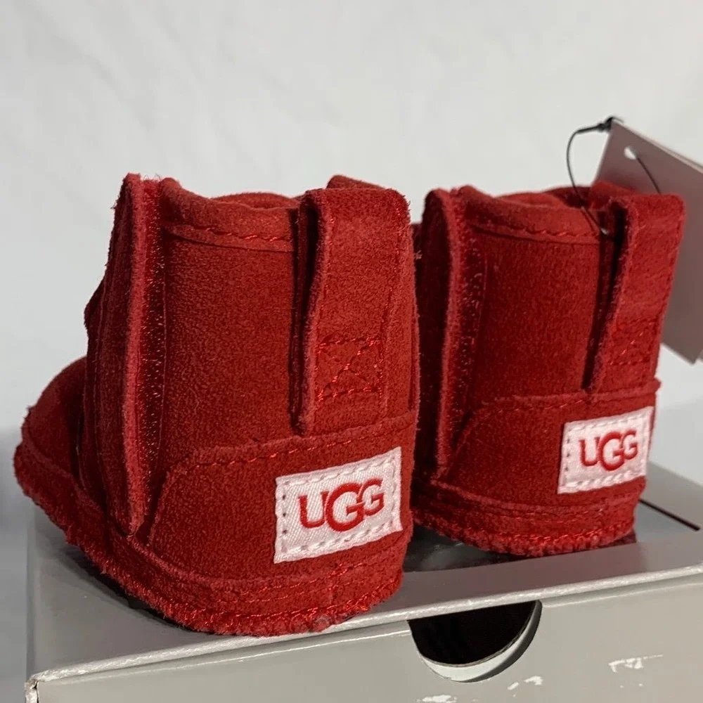 Ugg Australia Baby Neumel Red Booties Unisex Infant Size 0/1